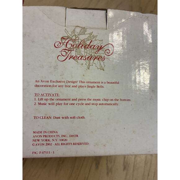 Vtg 2002 Rocking Horse Holiday Treasures Avon porcelain musical ornament - Picture 11 of 12